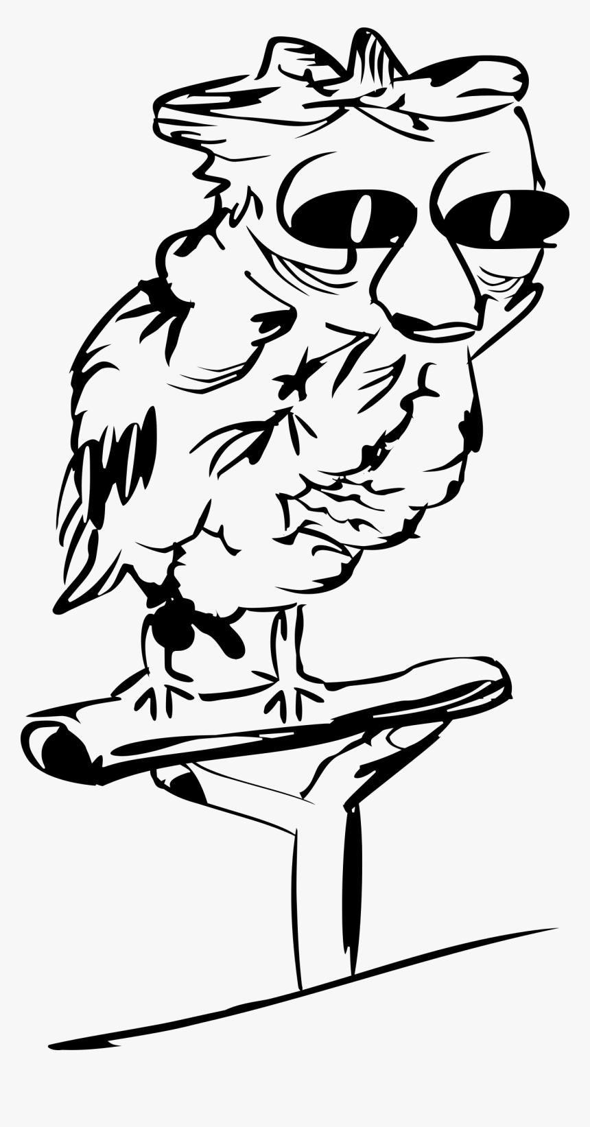 Owl B/w Clip Arts, HD Png Download