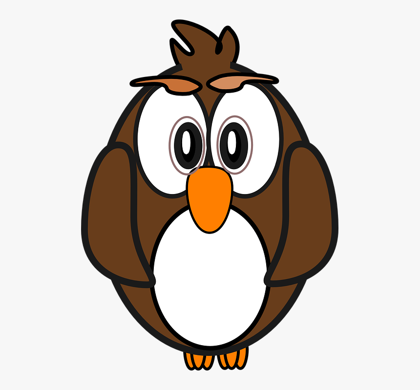 Owl, Bird, Animal, Nocturnal, Character, Wild, Forest - Owl Clip Art, HD Png Download