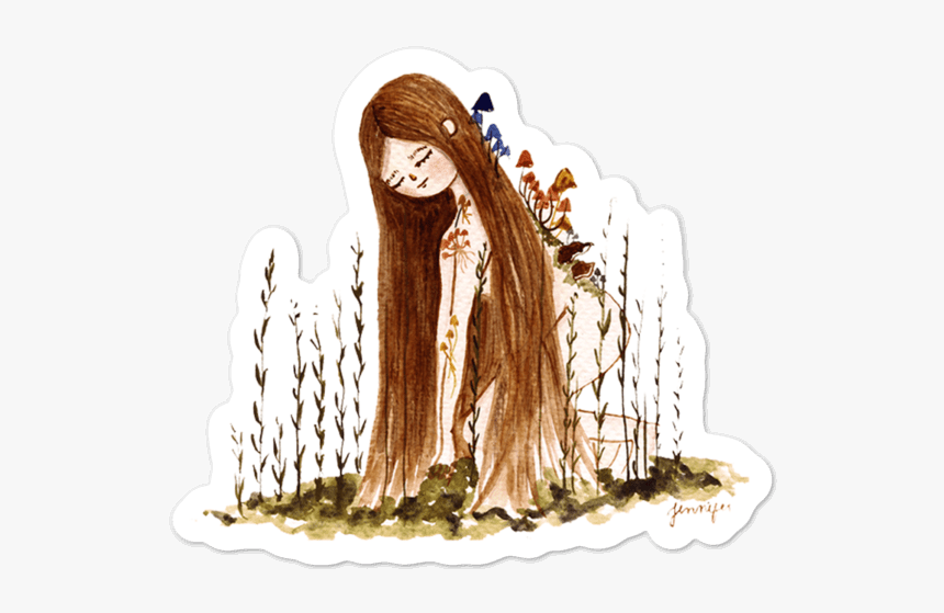 Warmsquirrel Mushroom Girl Transparent Mockup Default - Watercolor Painting, HD Png Download