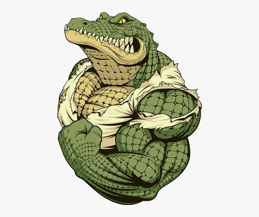 Crocodile Crocodilo Jacaré Alligator Cartoon - Strong Crocodile, HD Png Download