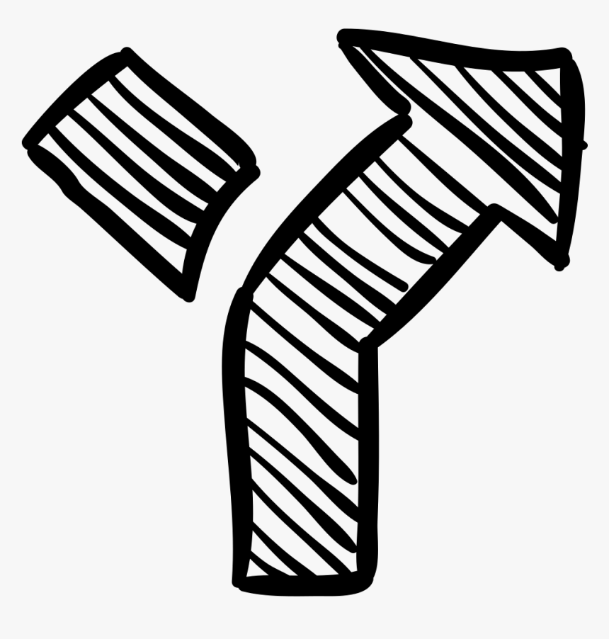 Turning Right Arrow Sketch - Portable Network Graphics, HD Png Download