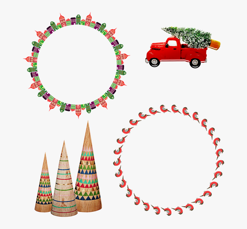 Christmas Wreaths, Christmas Trees, Old Truck With - International Bank For Reconstruction And Development, HD Png Download
