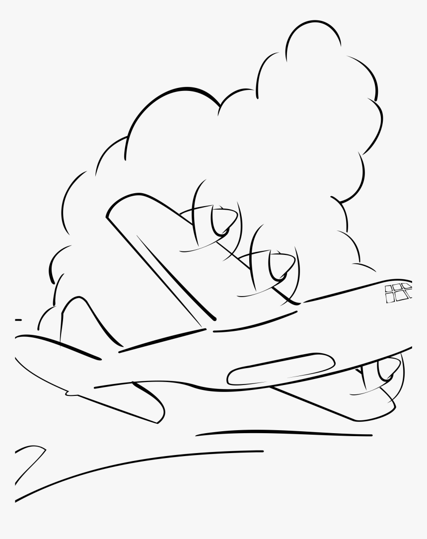 Flying Herk In The Clouds Clip Arts - Airplane Outline, HD Png Download
