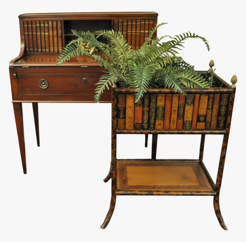 Faux Books Desk And Planter, HD Png Download