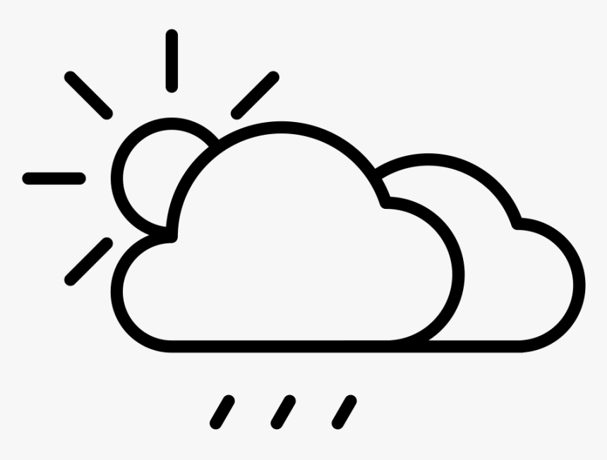 Coloring - Thunderstorm With Sun Icon, HD Png Download