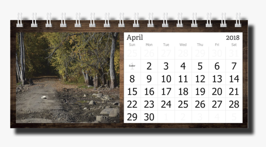 2018 Landscape Desk Calendar April - October 3 2019 Desk Calendar, HD Png Download