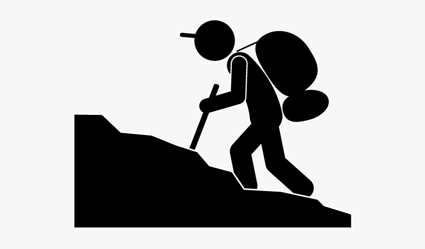 Climbing Mountaineering Computer Icons Pictogram Clip - Mountain Climbing Clipart Black And White, HD Png Download