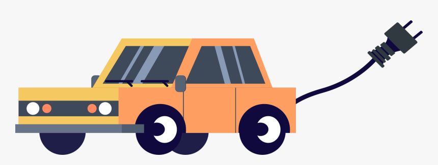 Angle,brand,yellow - Electric Car Cartoon Png, Transparent Png