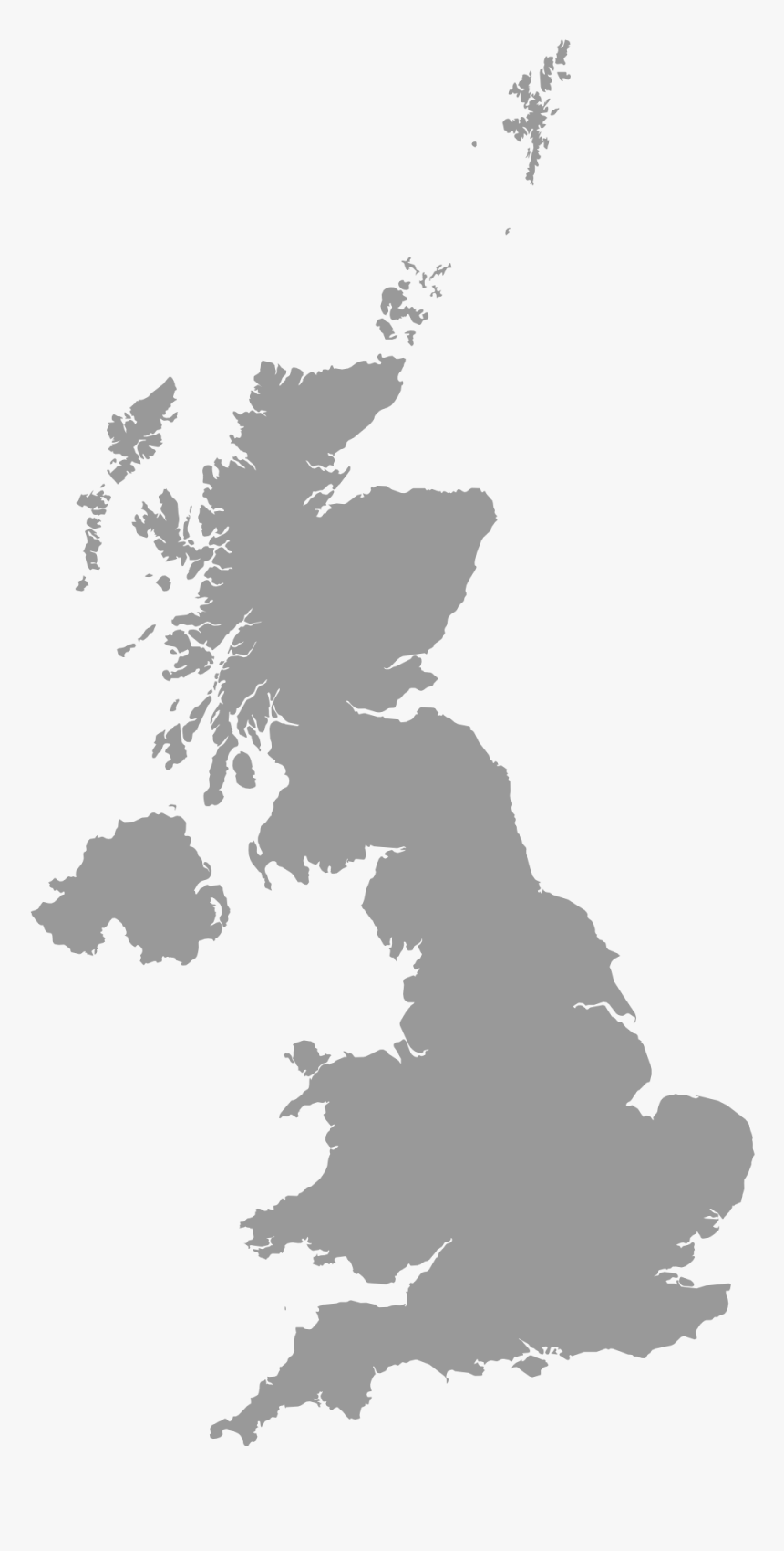 Grey Uk Map Vector, HD Png Download