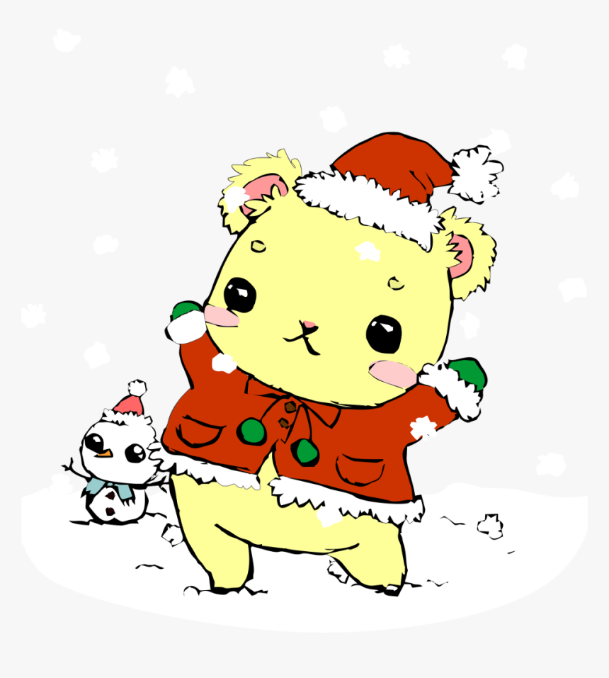 Christmas, Bear, Potato, Noel, St, Claus, Snow, Snowman - หมี ค ริ สมาส, HD Png Download