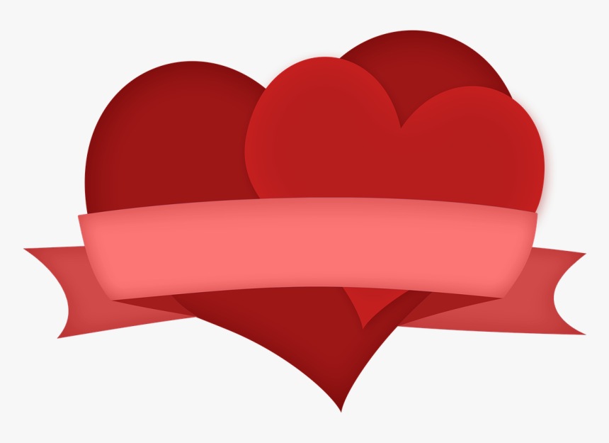 Transparent Heart Ribbon Png, Png Download