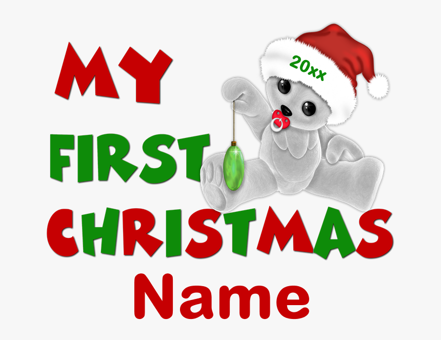 1st Christmas Bear Personalized Body Suit , Transparent, HD Png Download