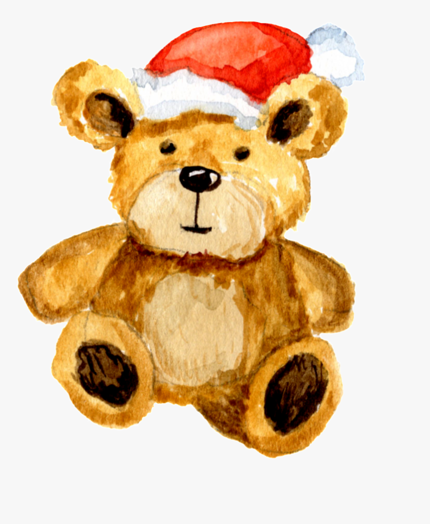 Christmas Bear Christmas Png Transparent - Watercolor Painting, Png Download