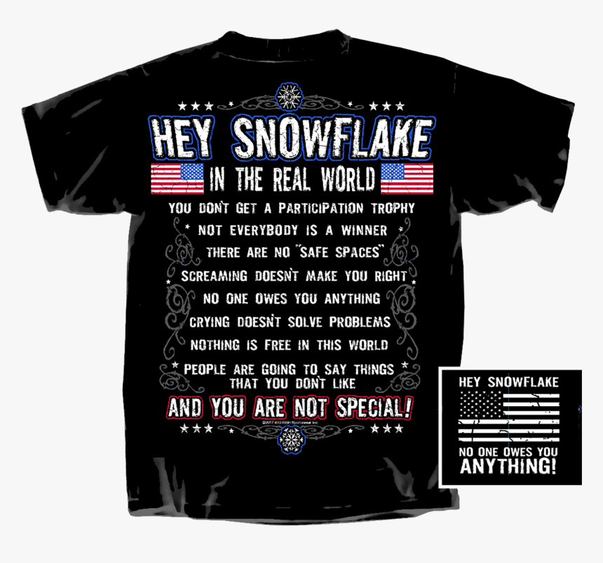 Men S Black Snowflake T-shirt - Active Shirt, HD Png Download