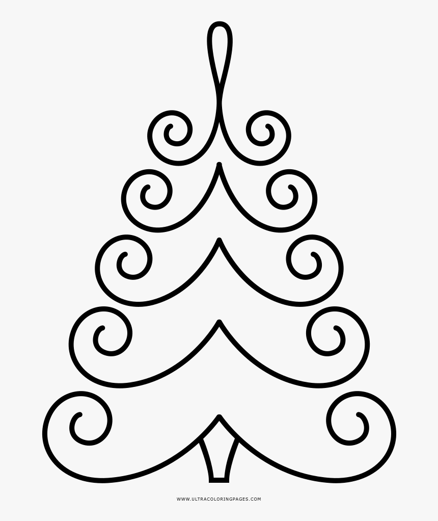 Árvore De Natal Coloring Page - Line Art, HD Png Download