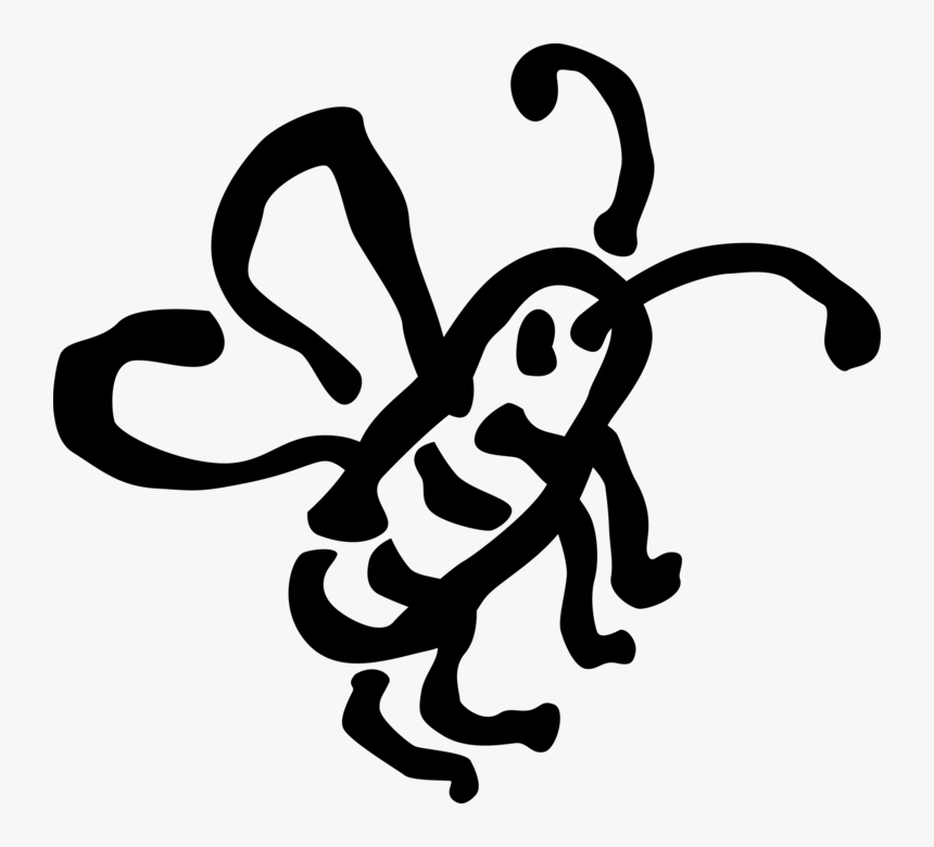Vector Illustration Of Flying Insect Honeybee Bumblebee, HD Png Download