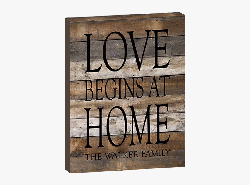 Love Begins At Home Wood Panel Sign 
 Class - Poster, HD Png Download