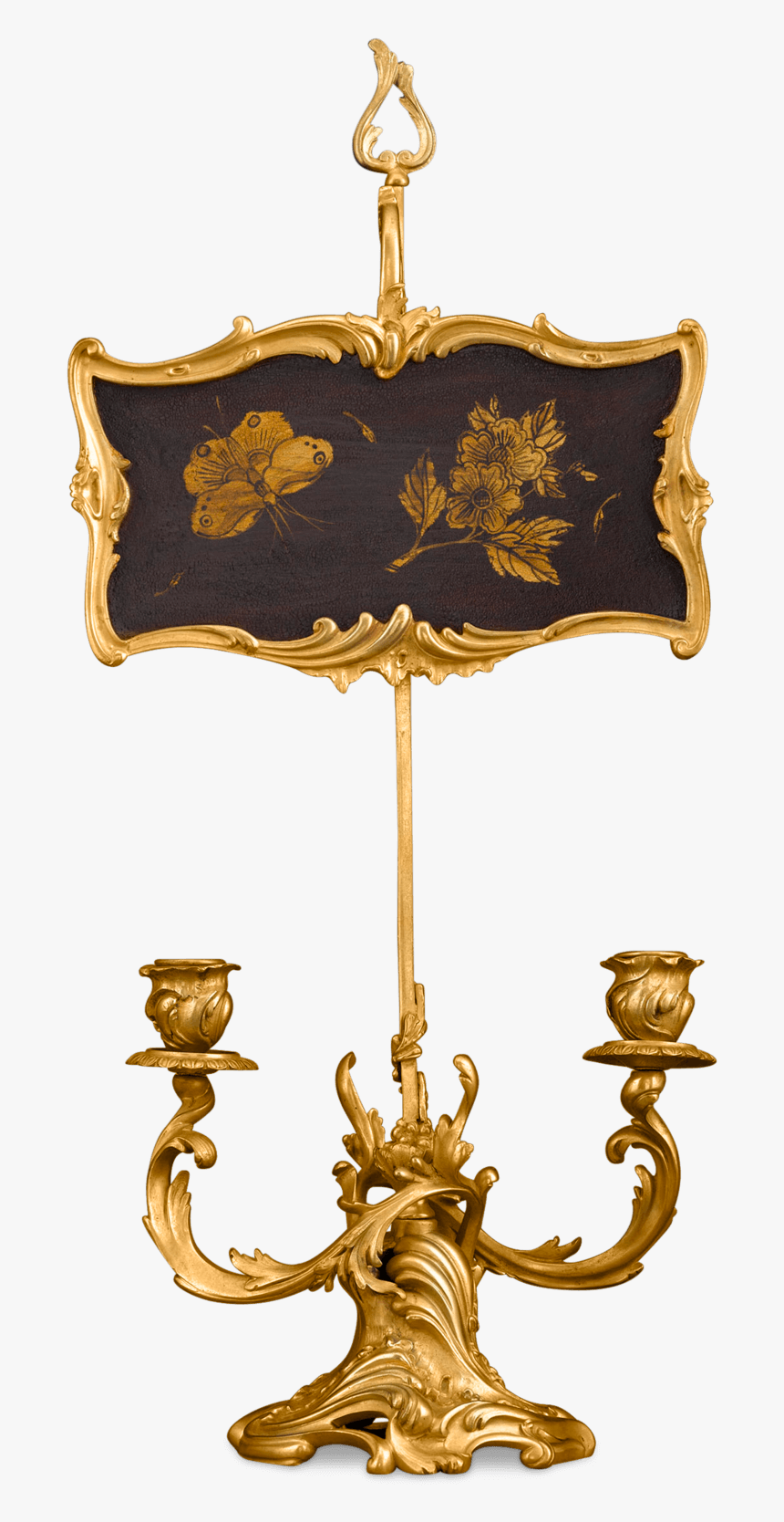 Rococo Wood Panel Candelabrum - Brass, HD Png Download