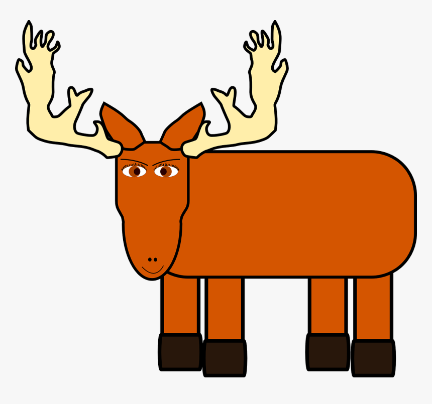 Brown Moose Animal Free Photo - Cartoon Transparent Moose, HD Png Download