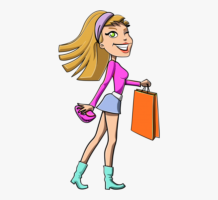 Girl Shopping Vector Png Transparent Image - Girls Shopping Vector Png, Png Download