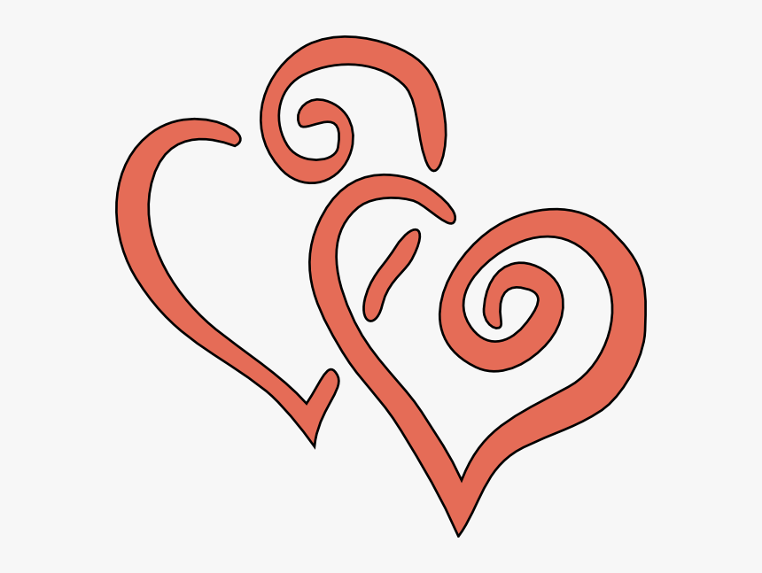 Coral Intertwined Hearts Svg Clip Arts - White Entwined Hearts Clipart, HD Png Download