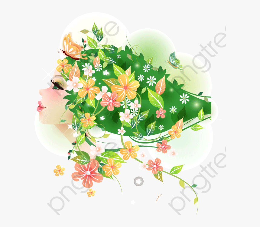 Spring Girl Vector Png - Poster Designer, Transparent Png