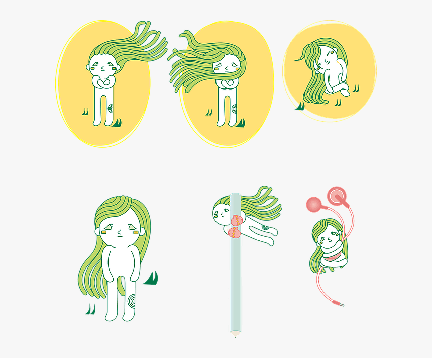 Girl Character Abstract Illustration, HD Png Download