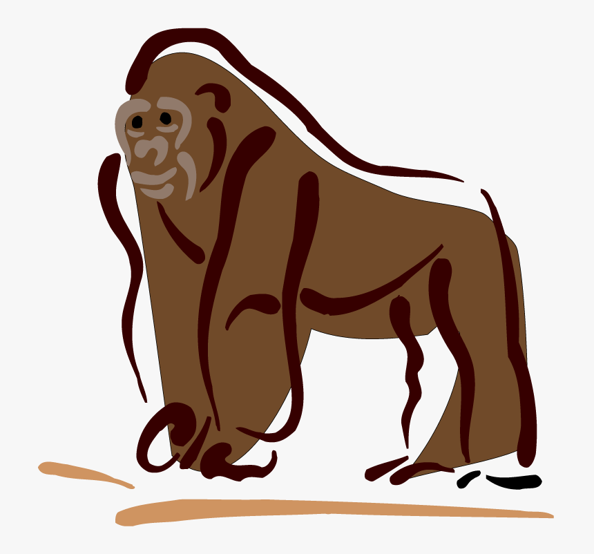 Transparent Silverback Gorilla Png - Gorilla Clip Art, Png Download