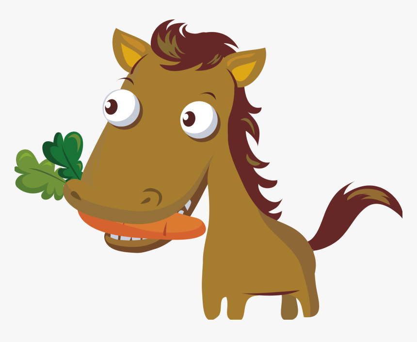 Eat Clipart Bite Horse Eating Carrot Cartoon, HD Png Download