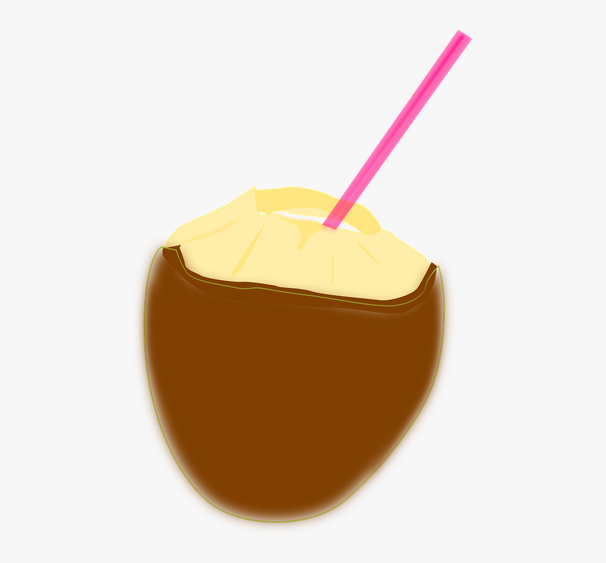 Coconut, Coconut Milk, Tropical Drink, Beverage, Straw - Drink, HD Png Download