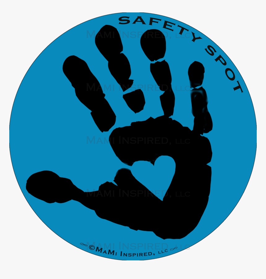 Safety Spot Kids Black Hand Color Background Car Magnet - Hand Spot For Car, HD Png Download
