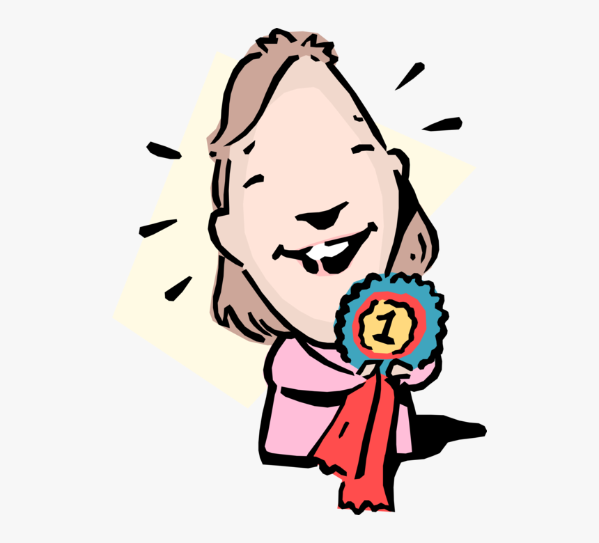 Vector Illustration Of A-1 Idiom Businesswoman Wins - Illustration, HD Png Download