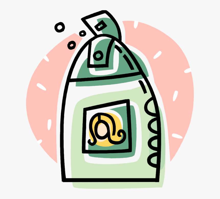 Vector Illustration Of Bottle Of Hair Shampoo Hair - Shampoo Bottle Clip Art, HD Png Download