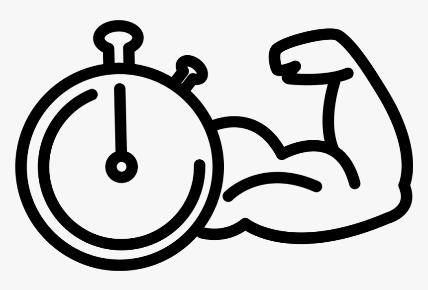Gymnast Muscular Arm Outline With A Timer - Women's Empowerment Symbol, HD Png Download