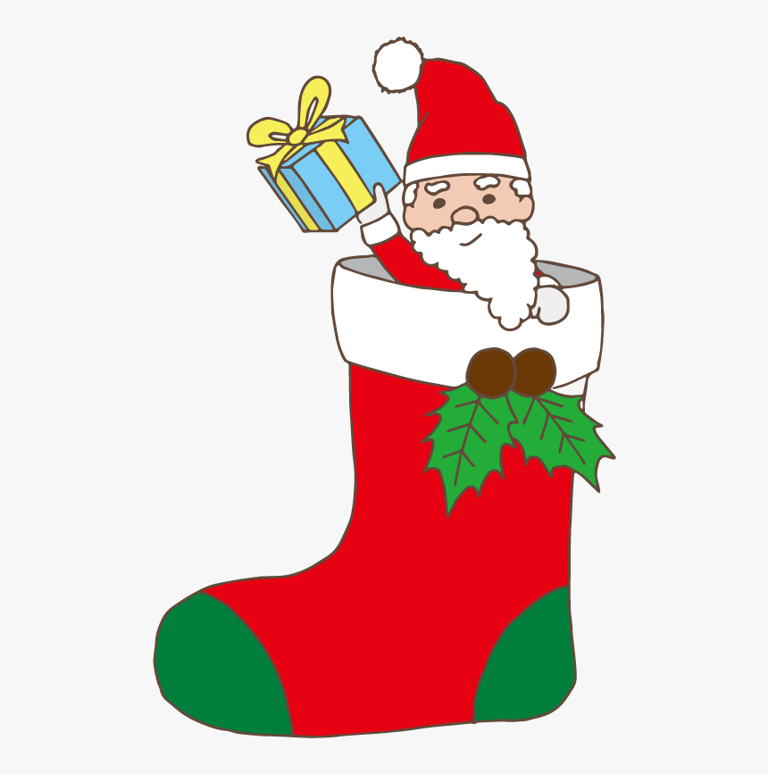 Santa Claus Stealing A Present - Christmas Stocking, HD Png Download
