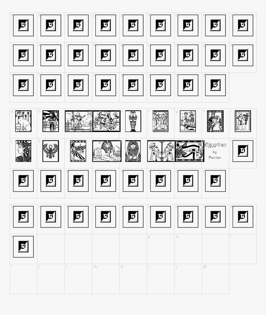 Egyptian Font Download Characters - Illustration, HD Png Download