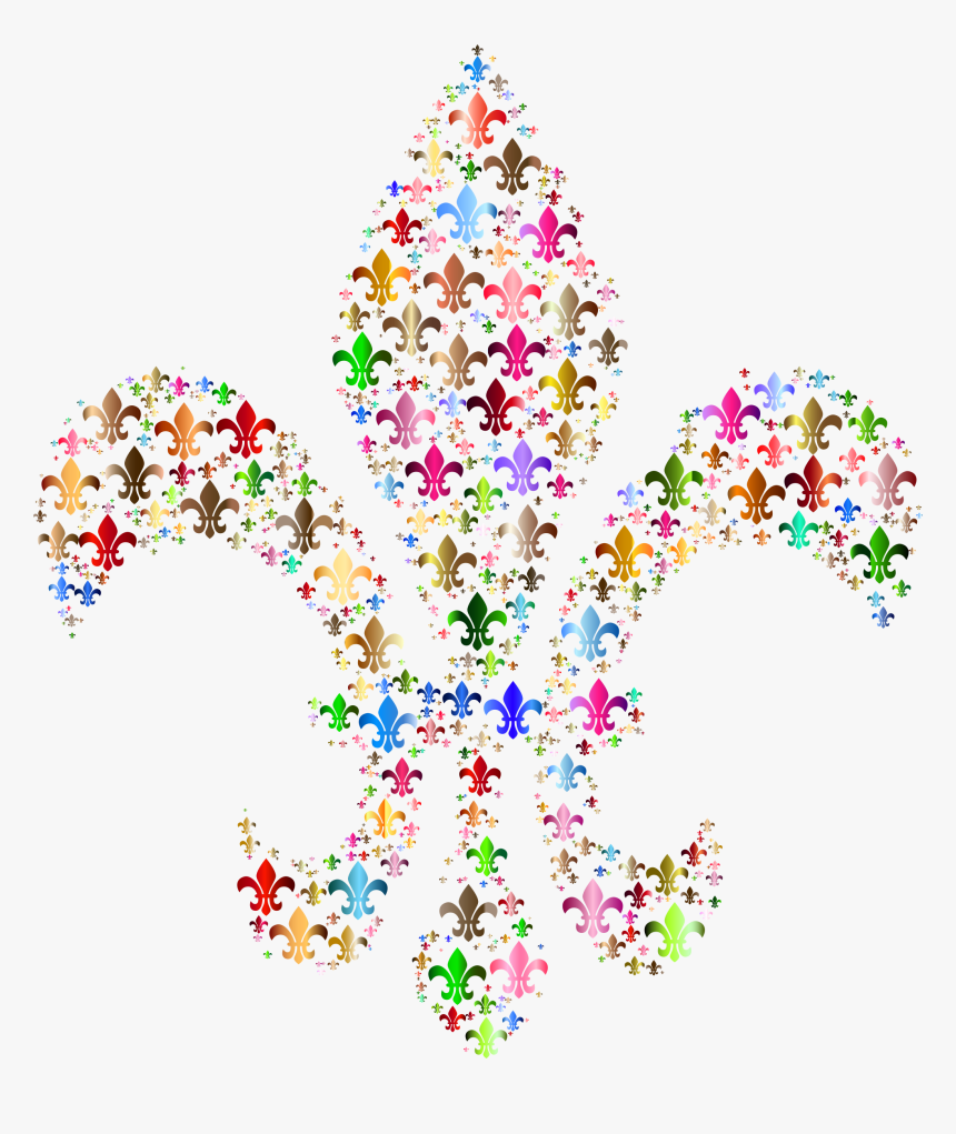 Colorful Fleur De Lis Fractal 3 Clip Arts - Fleur De Lis Colorful, HD Png Download
