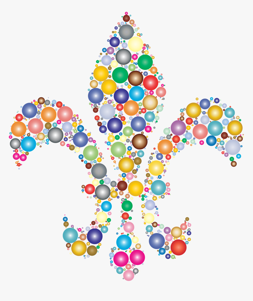 Colorful Fleur De Lis Circles Clip Arts - Colorful Fleur De Lis, HD Png Download