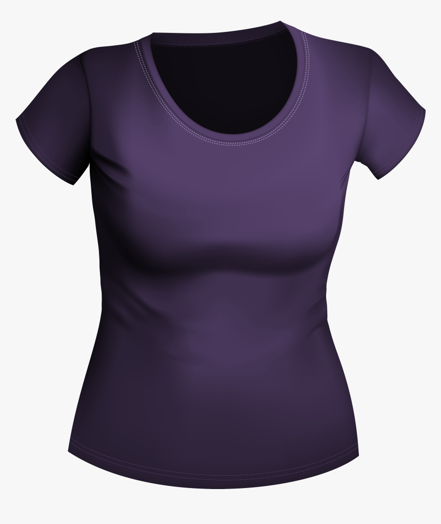 Female Purple Shirt Png Clipart - T-shirt, Transparent Png