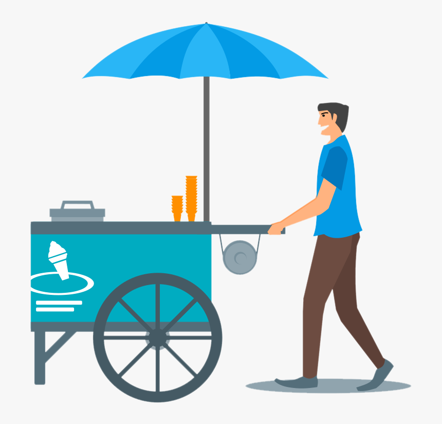 Icecream Clipart Vendor - Ice Cream Vendor Clipart, HD Png Download