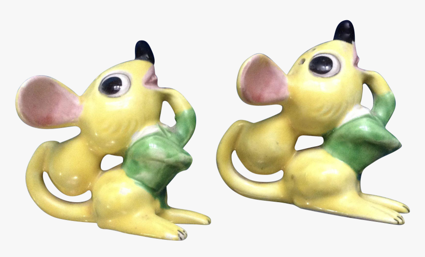 Vintage Identical Twins Yellow Mice Salt Or Pepper - Cartoon, HD Png Download