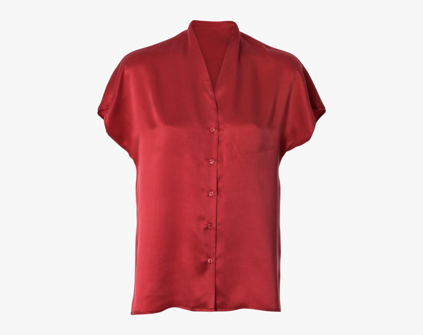 Red Silk Shirt - Blouse, HD Png Download