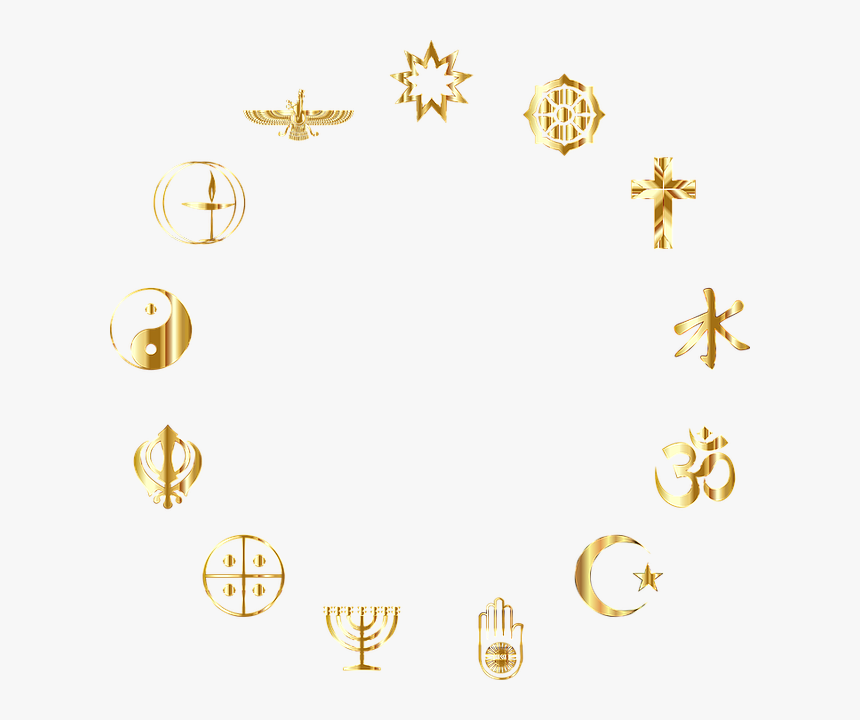 Silhouette, Black, Religion, Ethics, Morals, Symbols - Different Religion Symbols Transparent, HD Png Download
