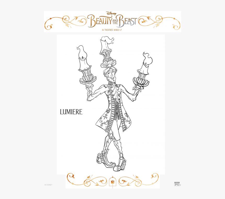 Beauty And The Beast Lumiere Drawing Hd Png Download Transparent Png Image Pngitem