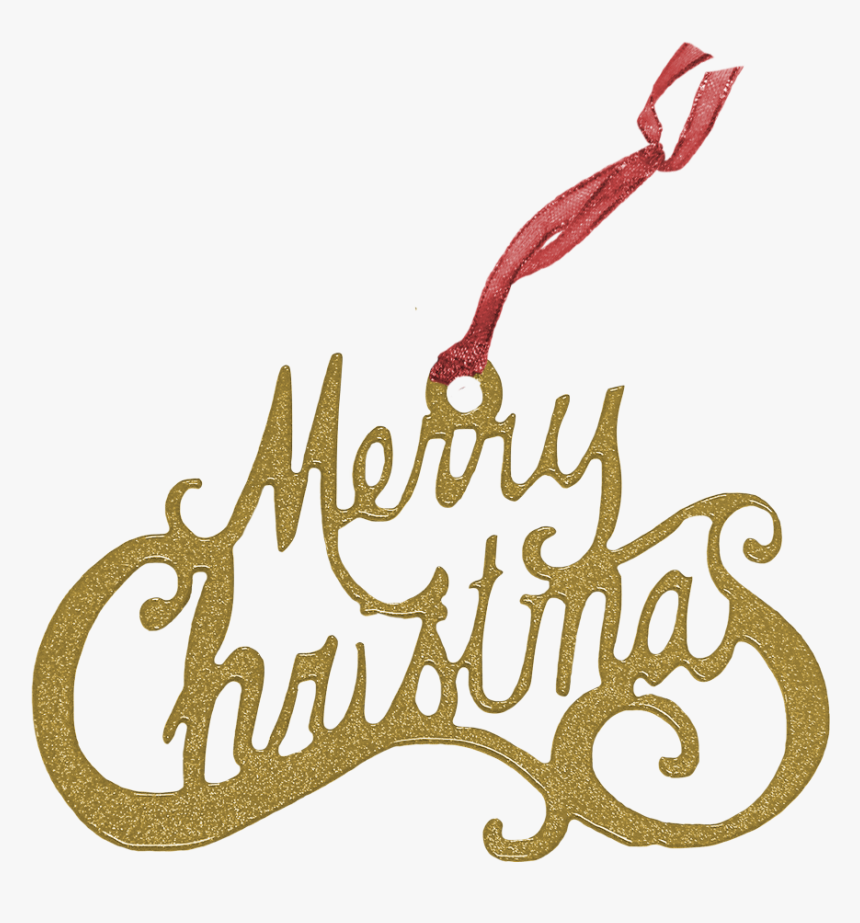 Gold Merry Christmas Ornament, HD Png Download