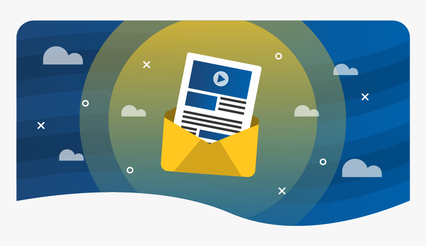 Blue Sky Background With Envelope And Email Message - Graphic Design, HD Png Download