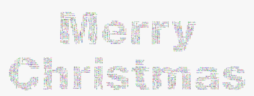 Prismatic Merry Christmas Word Cloud No Background - Merry Christmas Background For Word, HD Png Download