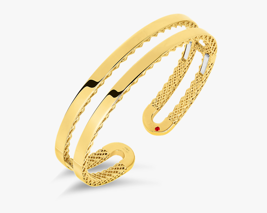 Roberto Coin Double Symphony Golden Gate Bangle - Body Jewelry, HD Png Download
