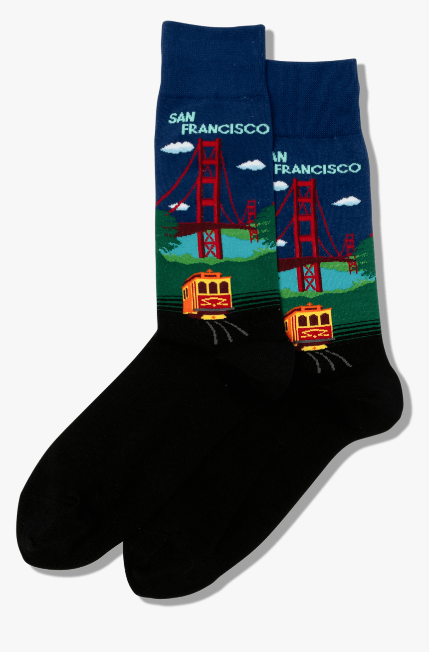 Men S Golden Gate Bridge Socks 
 Class Slick Lazy Image - Sock, HD Png Download