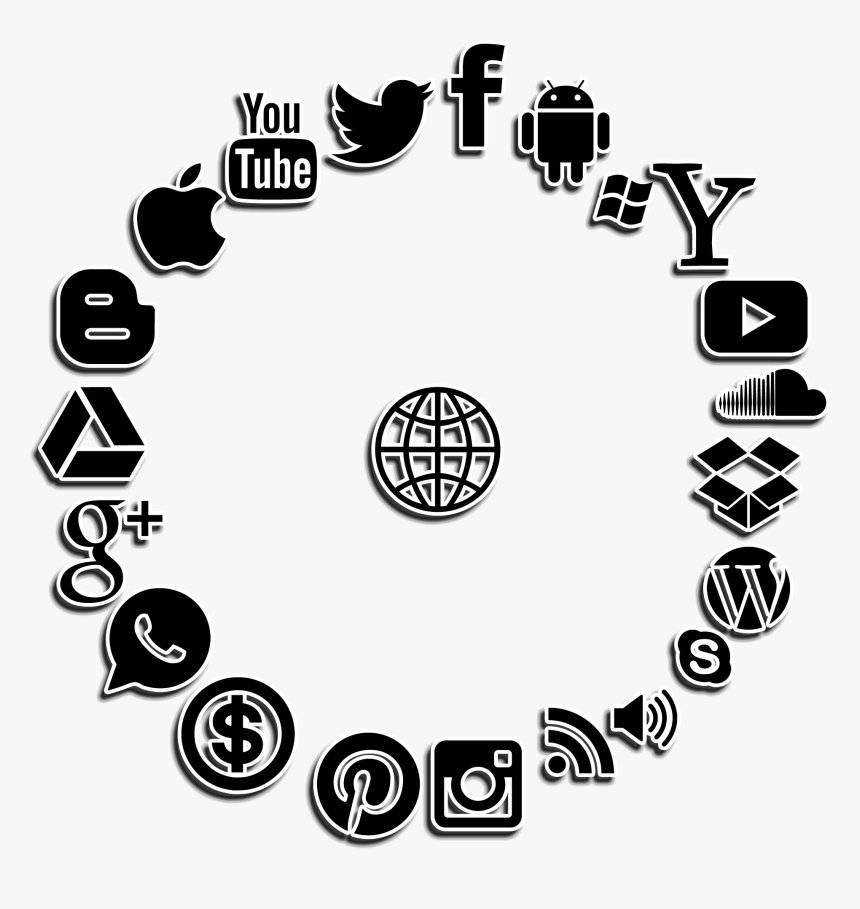 Social Media, Structure, Internet, Network, Social - Internet Images Black & White, HD Png Download
